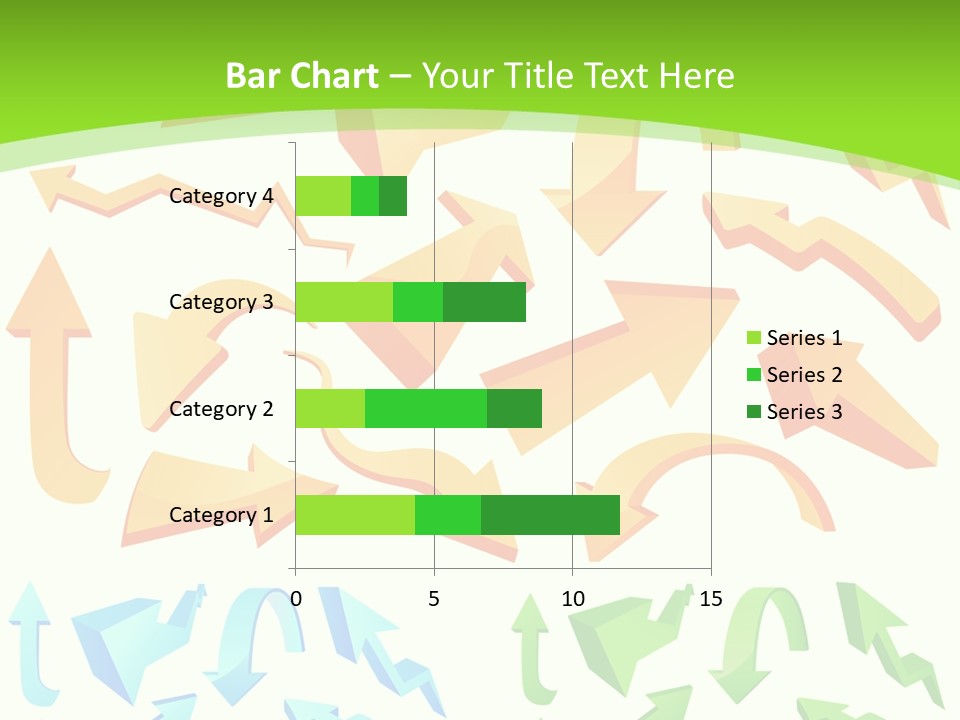 A Bunch Of Arrows On A Green Background PowerPoint Template
