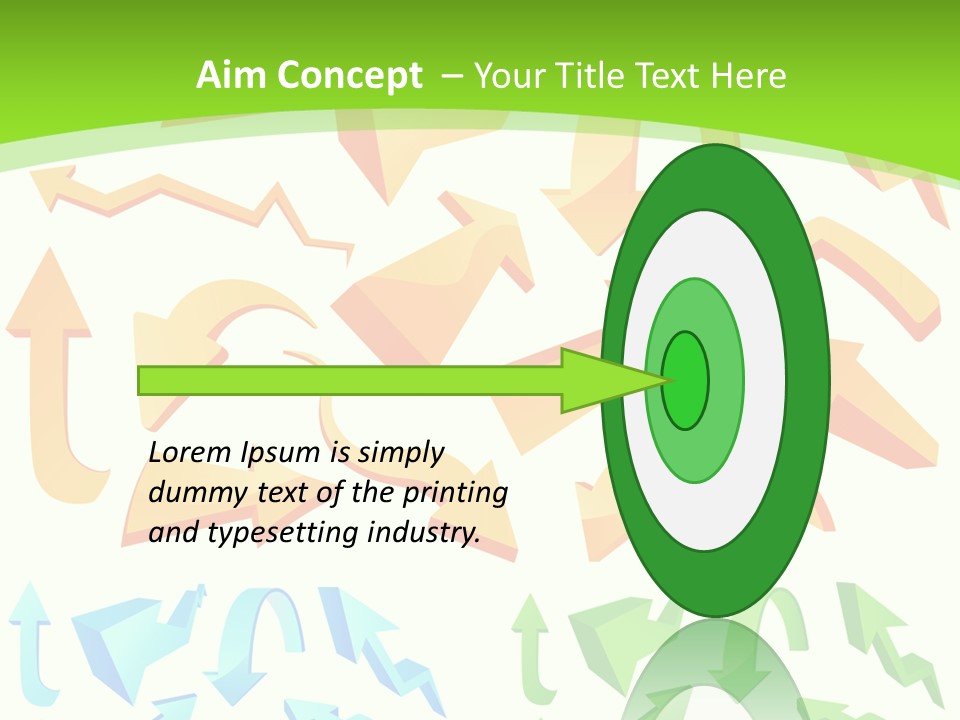 A Bunch Of Arrows On A Green Background PowerPoint Template