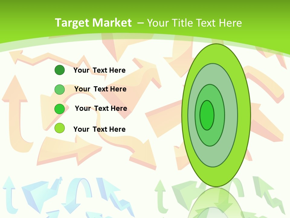 A Bunch Of Arrows On A Green Background PowerPoint Template