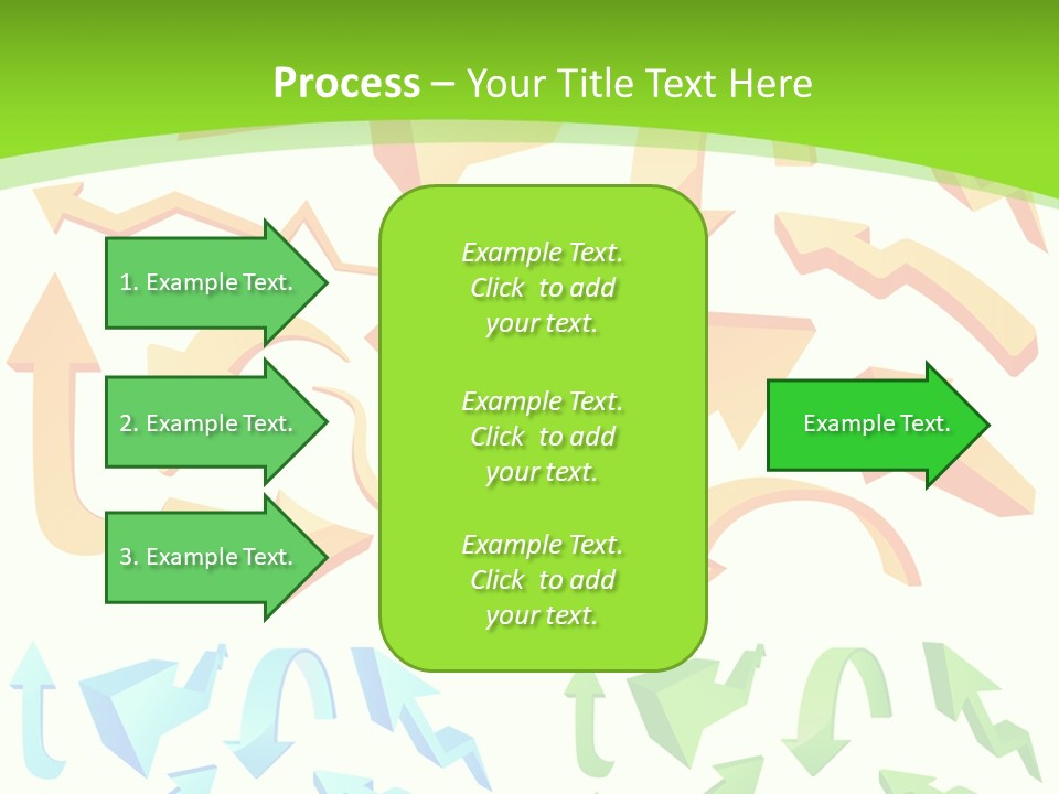 A Bunch Of Arrows On A Green Background PowerPoint Template