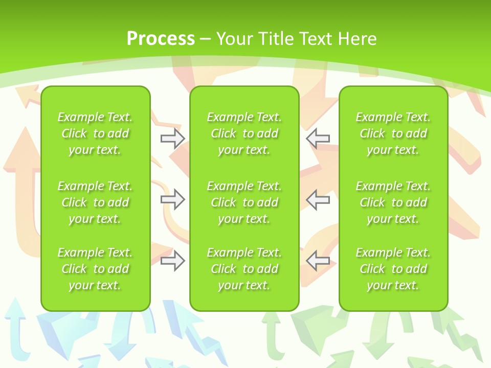A Bunch Of Arrows On A Green Background PowerPoint Template