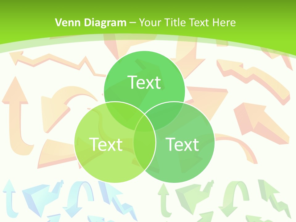 A Bunch Of Arrows On A Green Background PowerPoint Template