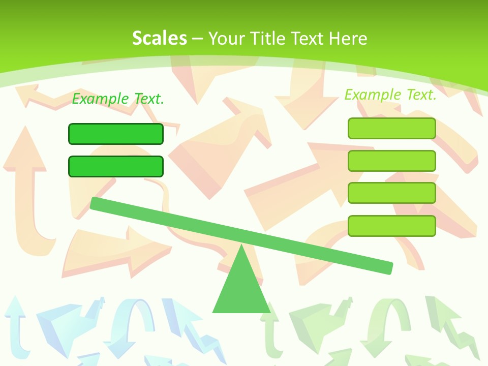 A Bunch Of Arrows On A Green Background PowerPoint Template