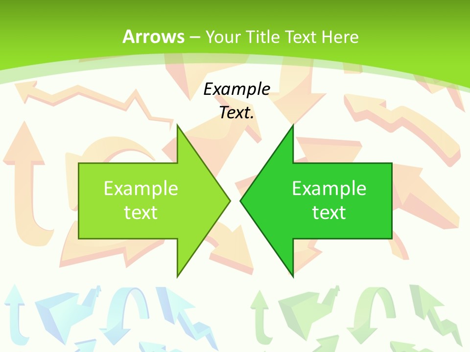 A Bunch Of Arrows On A Green Background PowerPoint Template