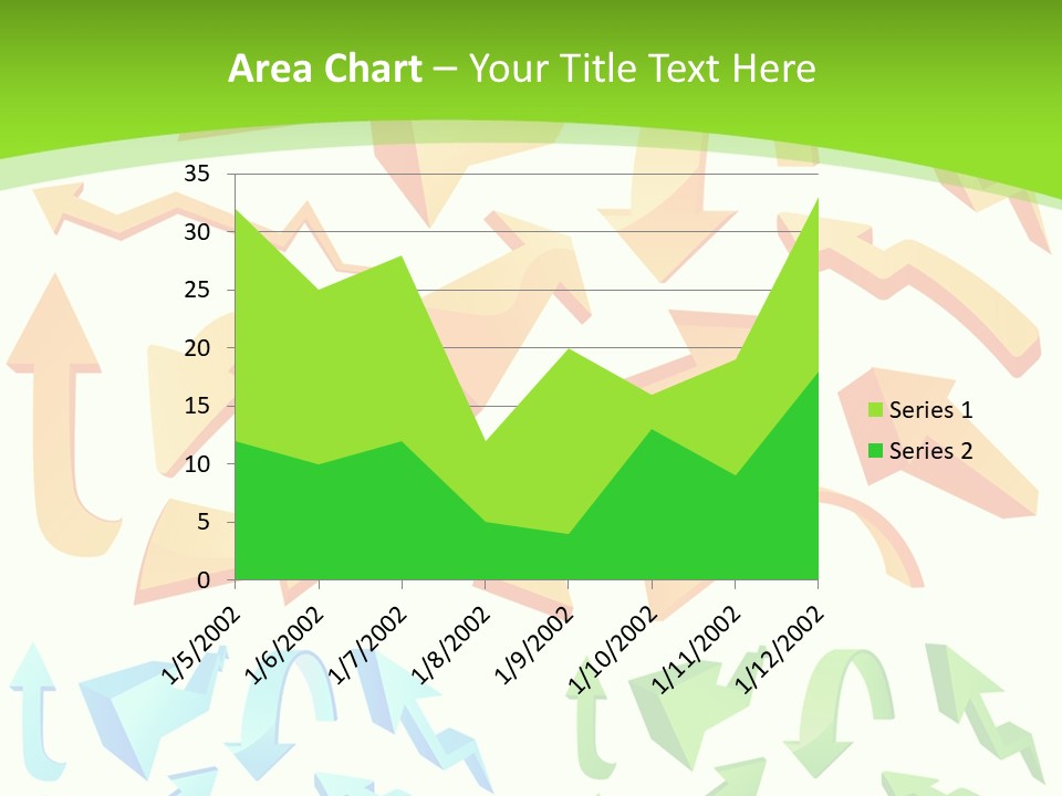 A Bunch Of Arrows On A Green Background PowerPoint Template