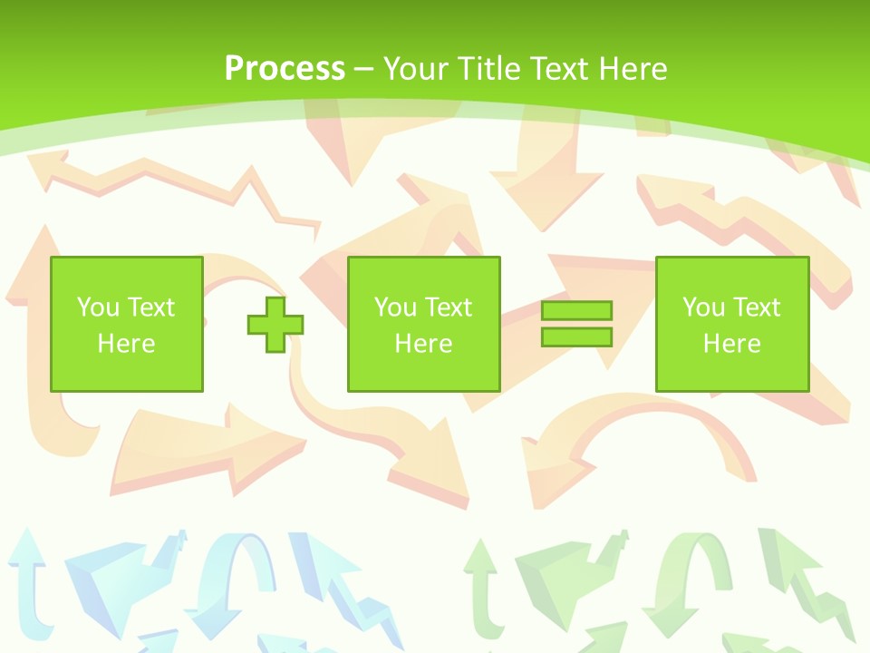 A Bunch Of Arrows On A Green Background PowerPoint Template