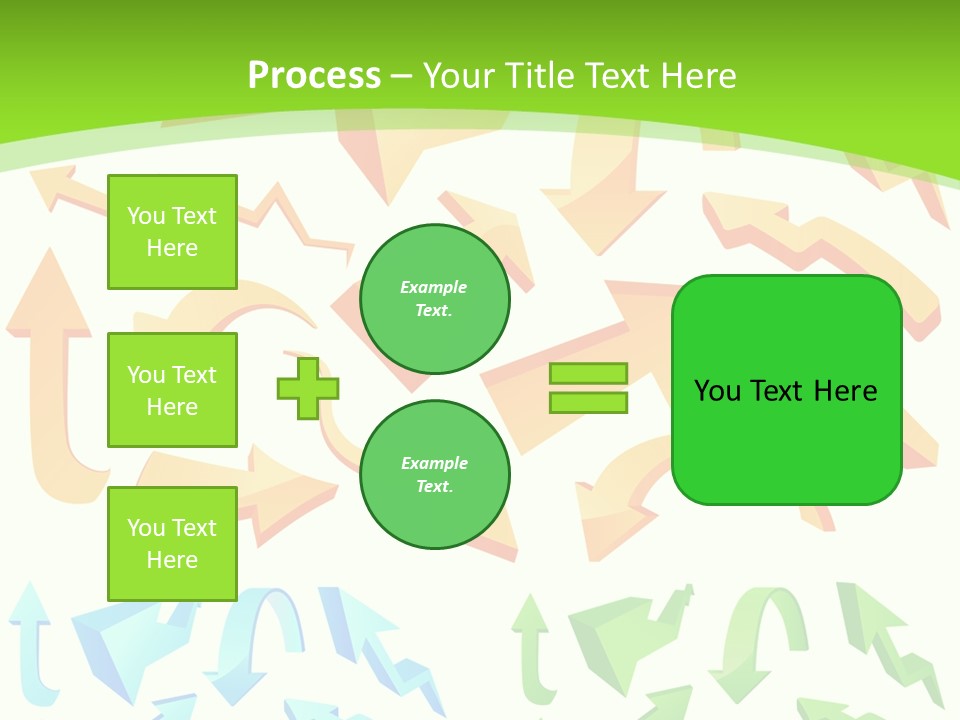 A Bunch Of Arrows On A Green Background PowerPoint Template