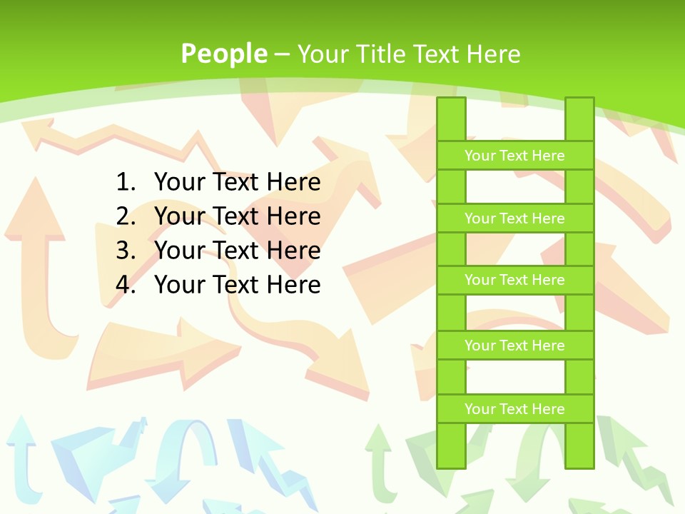 A Bunch Of Arrows On A Green Background PowerPoint Template