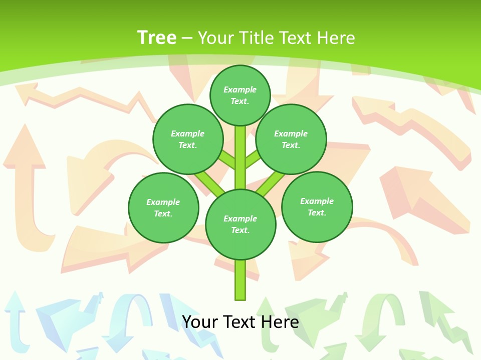 A Bunch Of Arrows On A Green Background PowerPoint Template