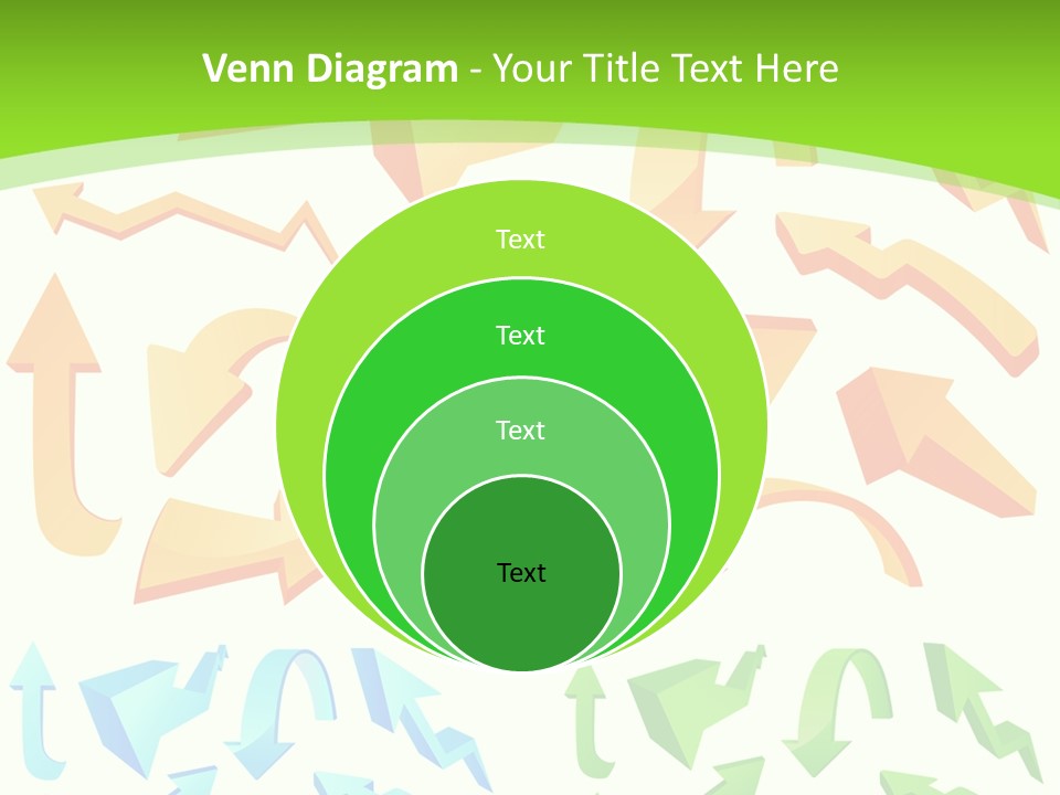 A Bunch Of Arrows On A Green Background PowerPoint Template