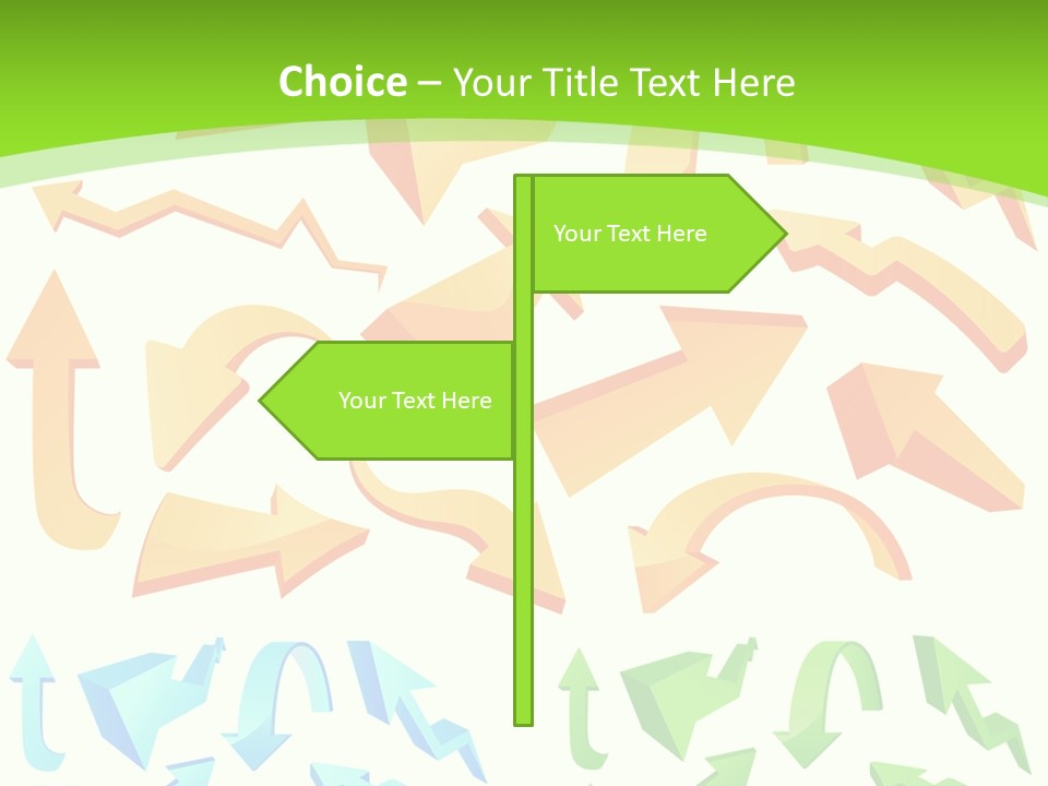 A Bunch Of Arrows On A Green Background PowerPoint Template