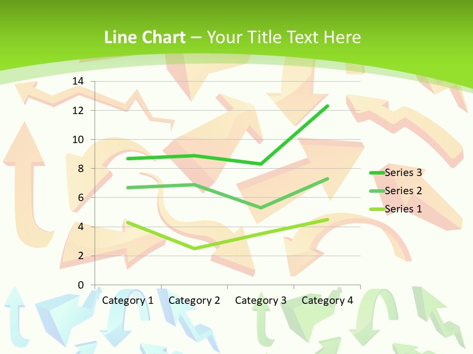 A Bunch Of Arrows On A Green Background PowerPoint Template
