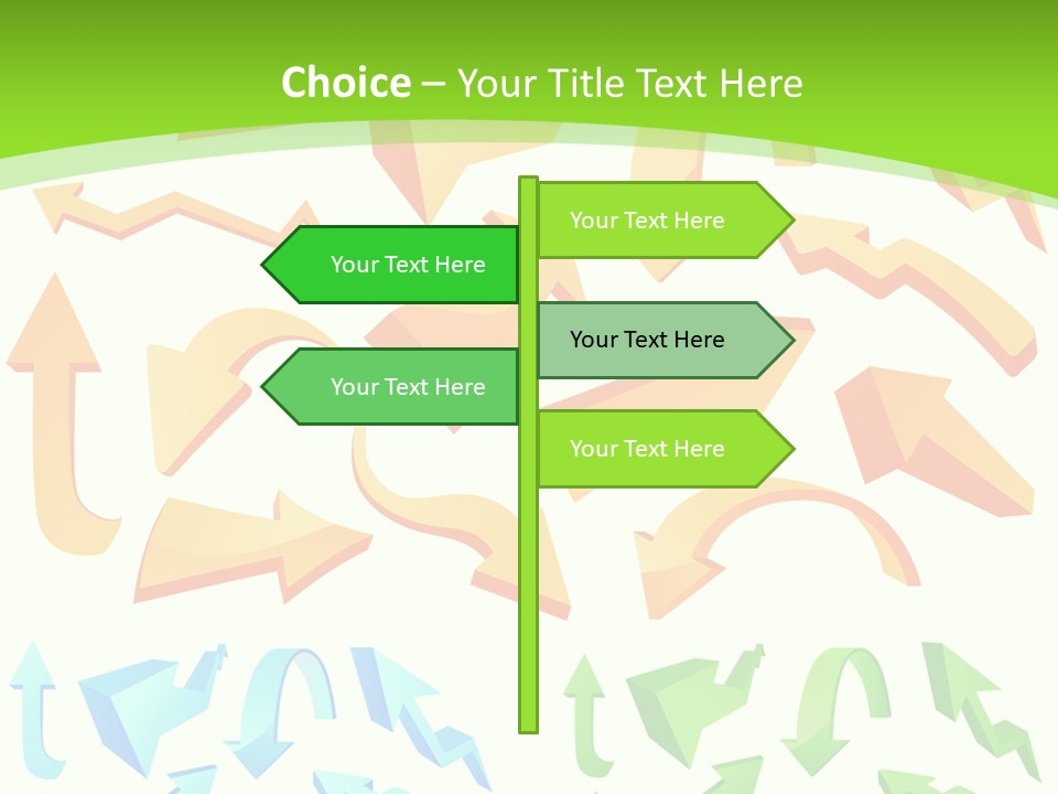 A Bunch Of Arrows On A Green Background PowerPoint Template