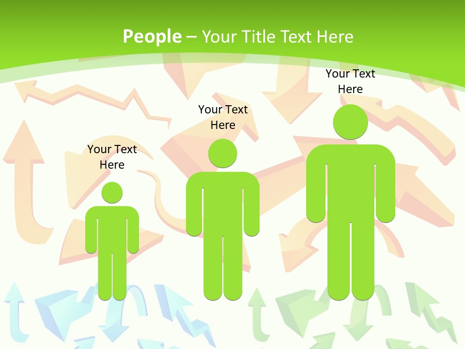 A Bunch Of Arrows On A Green Background PowerPoint Template