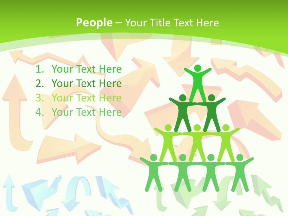 A Bunch Of Arrows On A Green Background PowerPoint Template