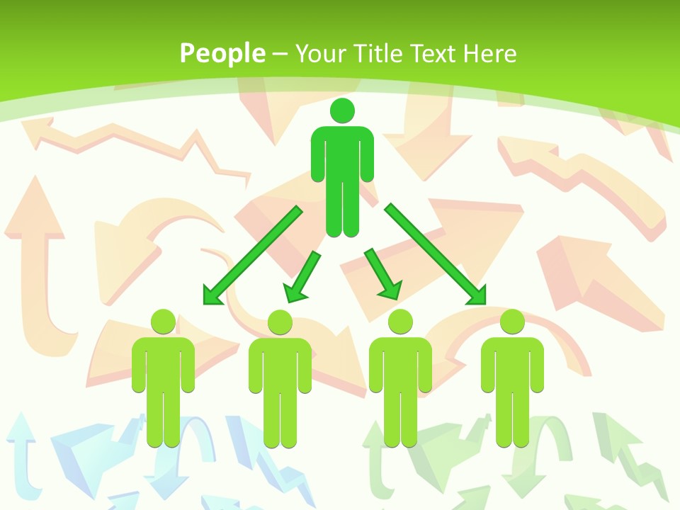 A Bunch Of Arrows On A Green Background PowerPoint Template