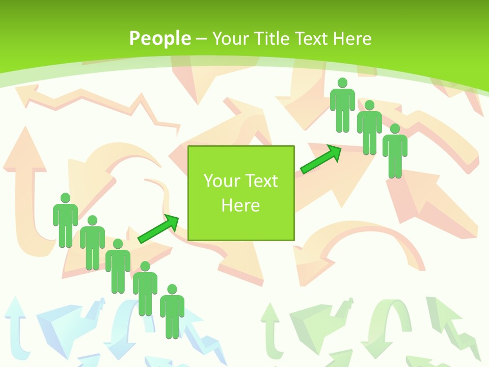 A Bunch Of Arrows On A Green Background PowerPoint Template