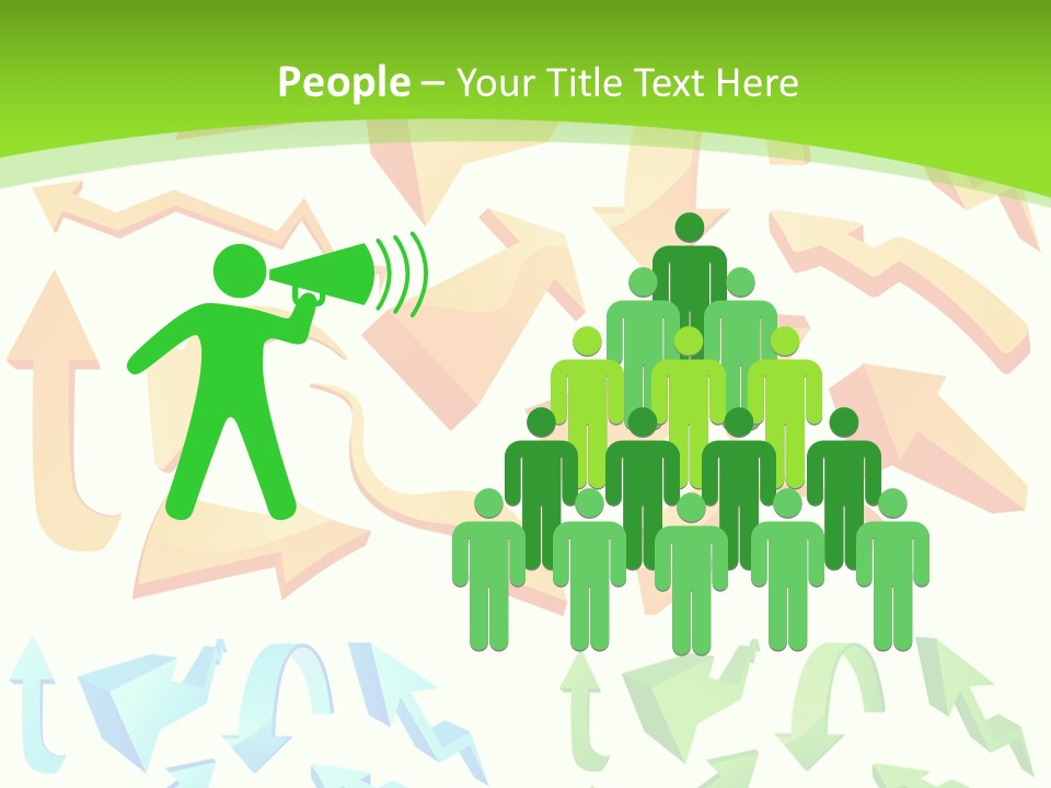 A Bunch Of Arrows On A Green Background PowerPoint Template