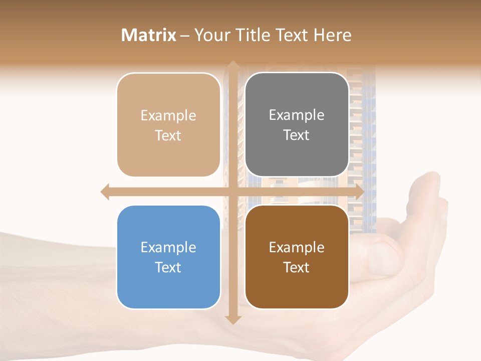 A Hand Holding A Model Of A Building PowerPoint Template
