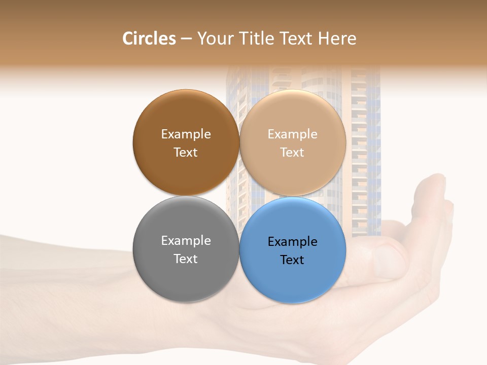 A Hand Holding A Model Of A Building PowerPoint Template