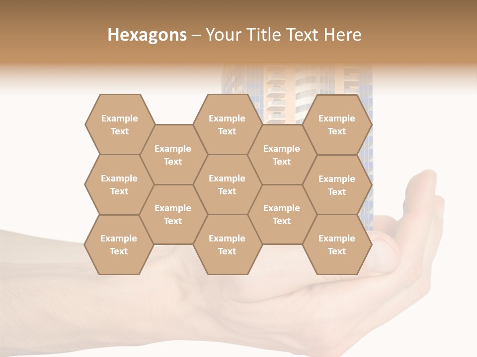 A Hand Holding A Model Of A Building PowerPoint Template