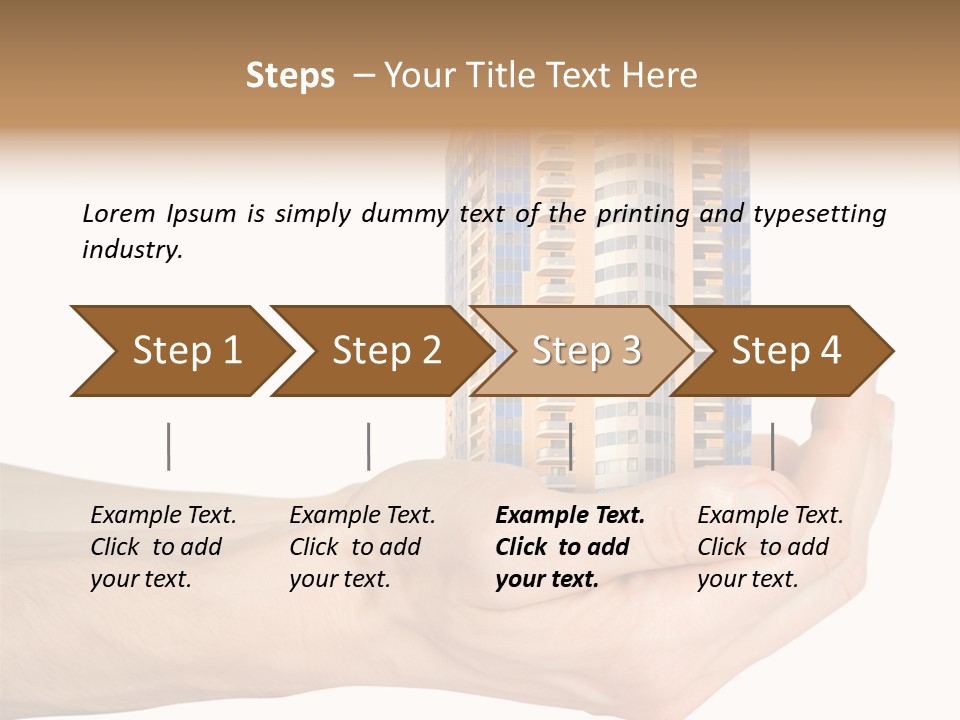 A Hand Holding A Model Of A Building PowerPoint Template