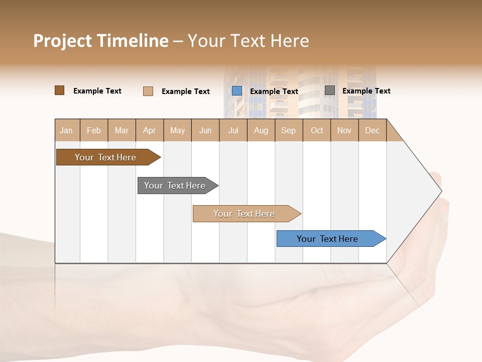 A Hand Holding A Model Of A Building PowerPoint Template