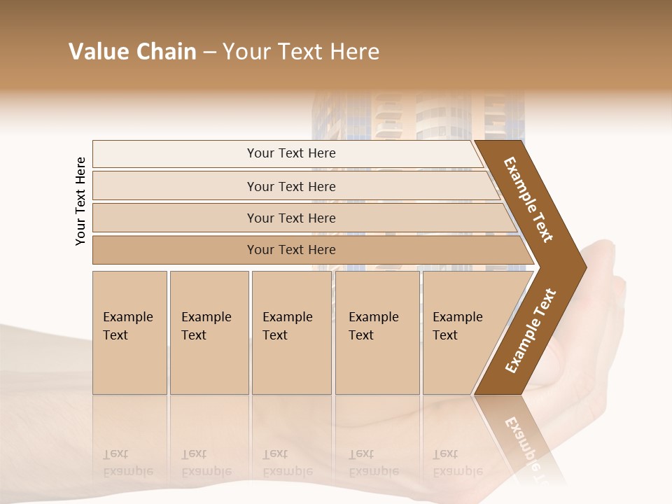 A Hand Holding A Model Of A Building PowerPoint Template