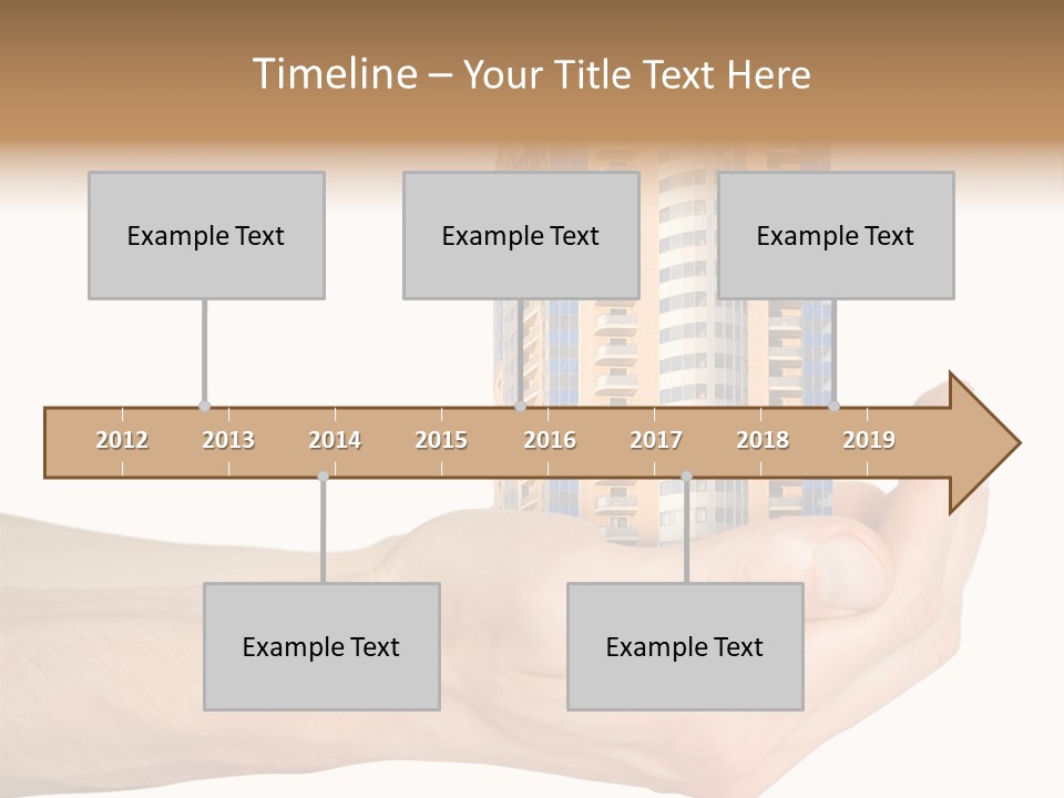 A Hand Holding A Model Of A Building PowerPoint Template