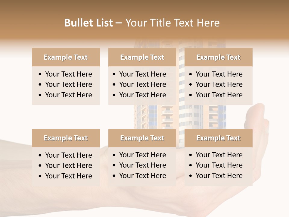 A Hand Holding A Model Of A Building PowerPoint Template