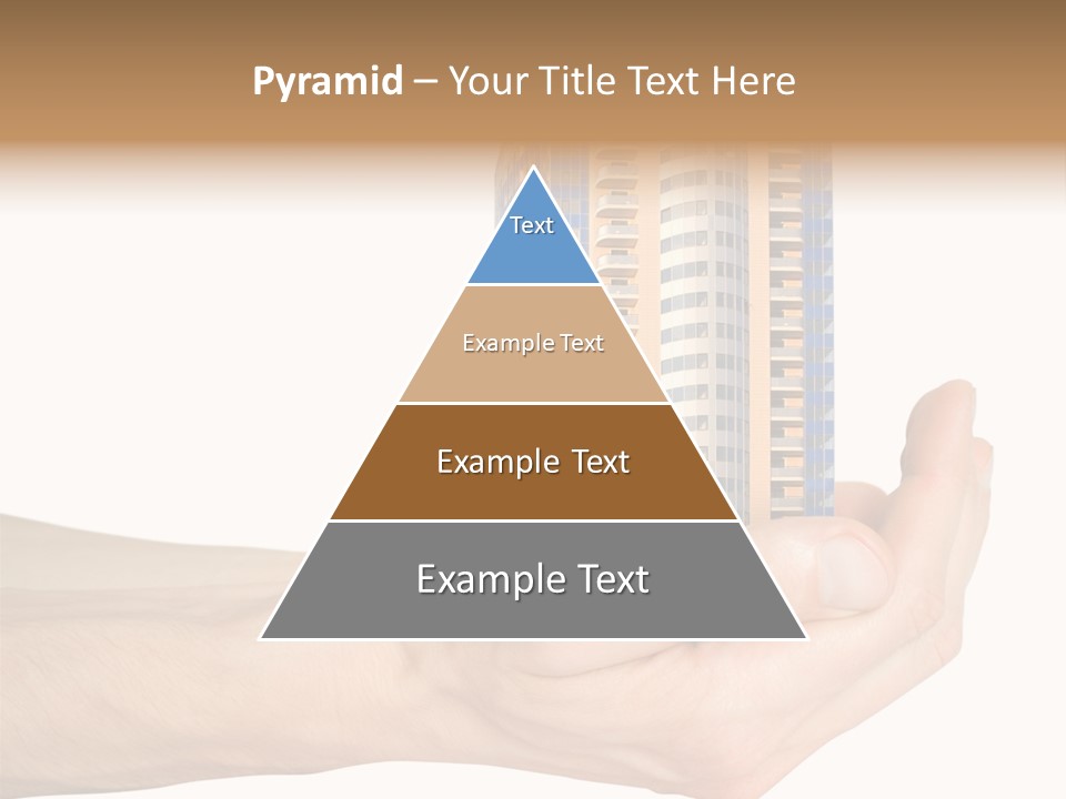 A Hand Holding A Model Of A Building PowerPoint Template