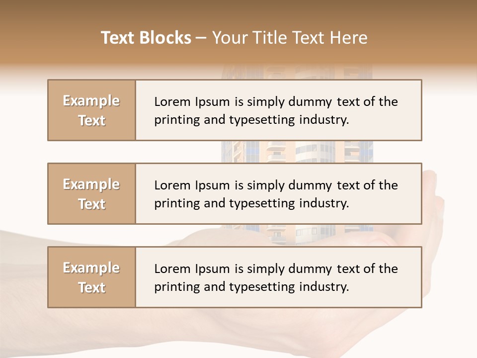 A Hand Holding A Model Of A Building PowerPoint Template
