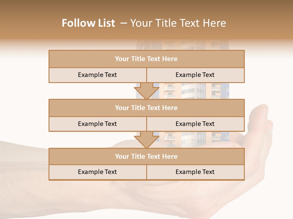 A Hand Holding A Model Of A Building PowerPoint Template