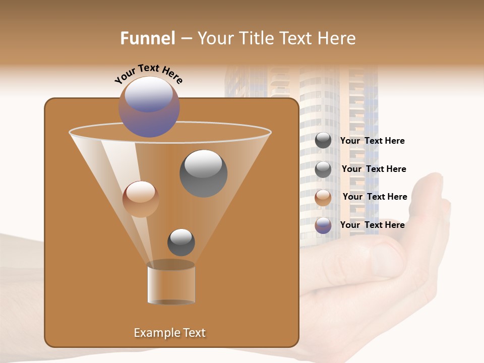 A Hand Holding A Model Of A Building PowerPoint Template