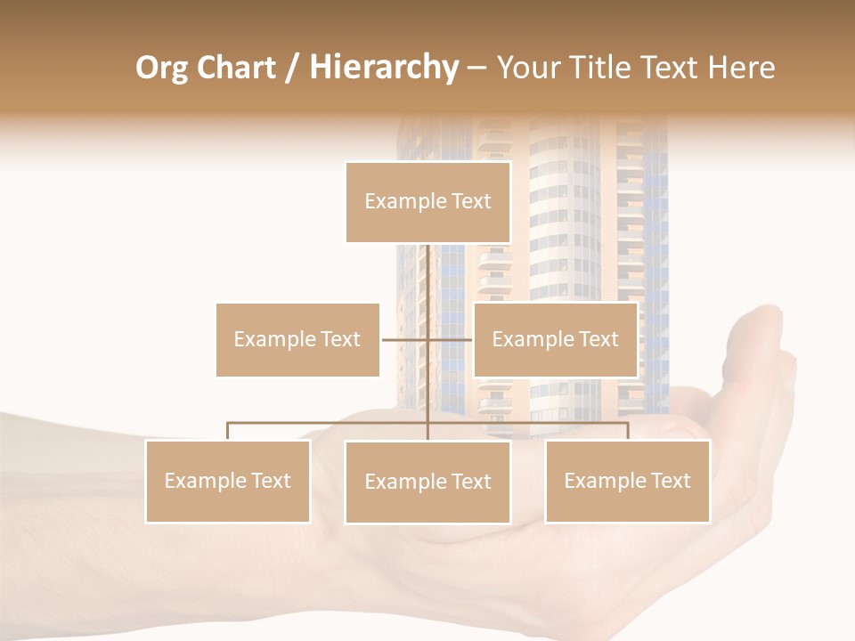 A Hand Holding A Model Of A Building PowerPoint Template