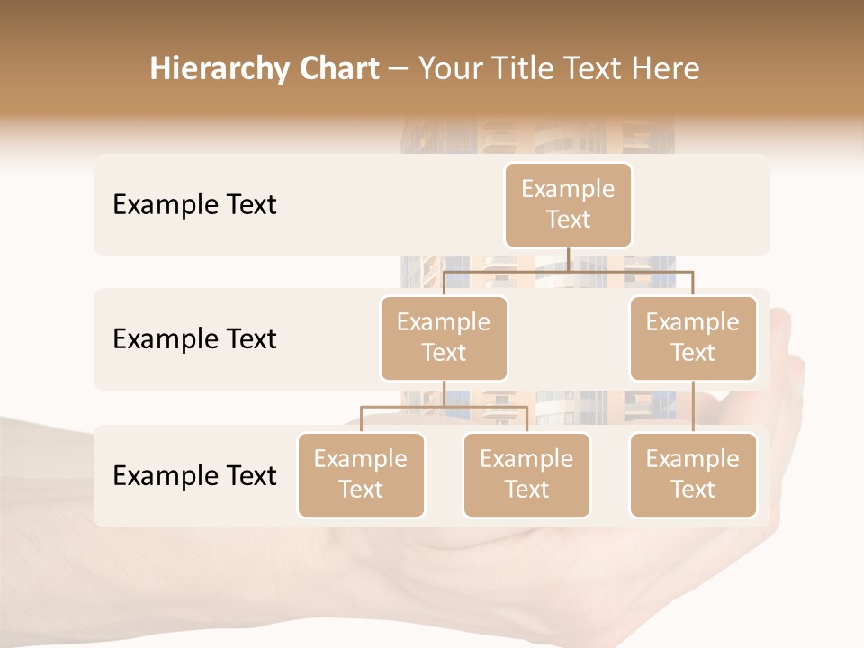 A Hand Holding A Model Of A Building PowerPoint Template