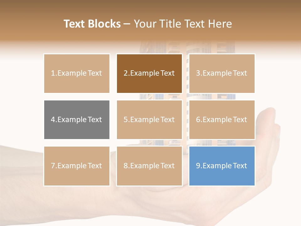 A Hand Holding A Model Of A Building PowerPoint Template