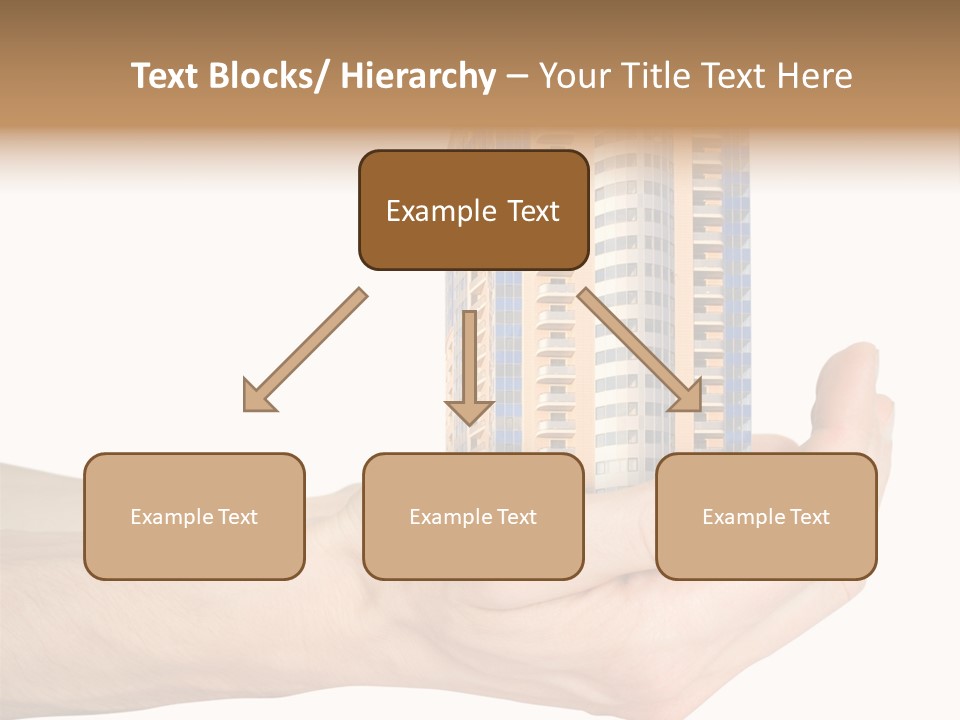 A Hand Holding A Model Of A Building PowerPoint Template