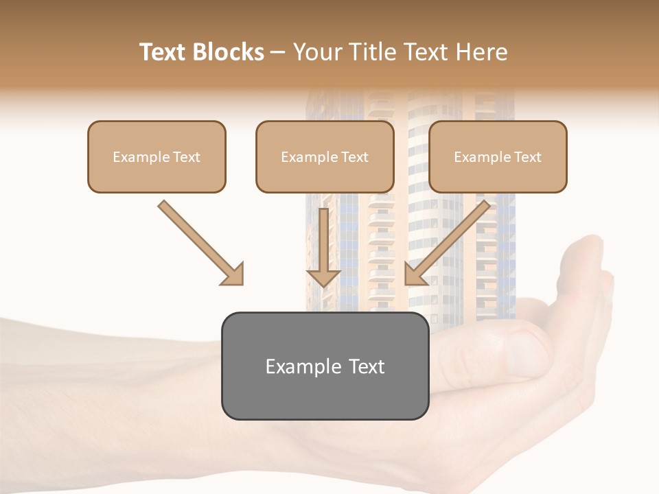 A Hand Holding A Model Of A Building PowerPoint Template