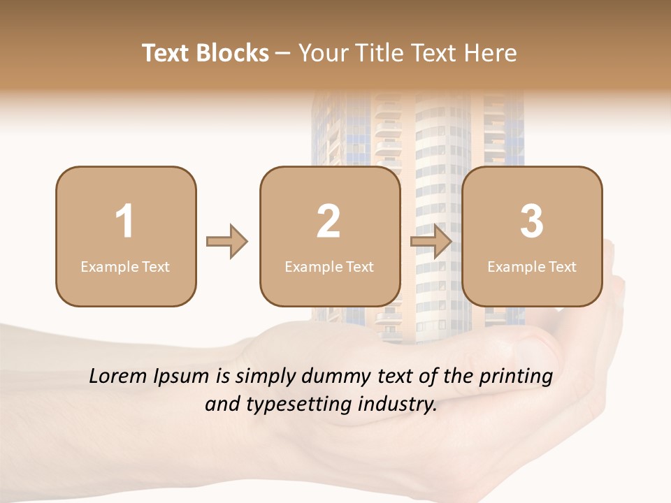 A Hand Holding A Model Of A Building PowerPoint Template