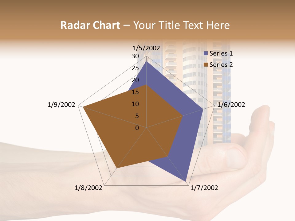 A Hand Holding A Model Of A Building PowerPoint Template