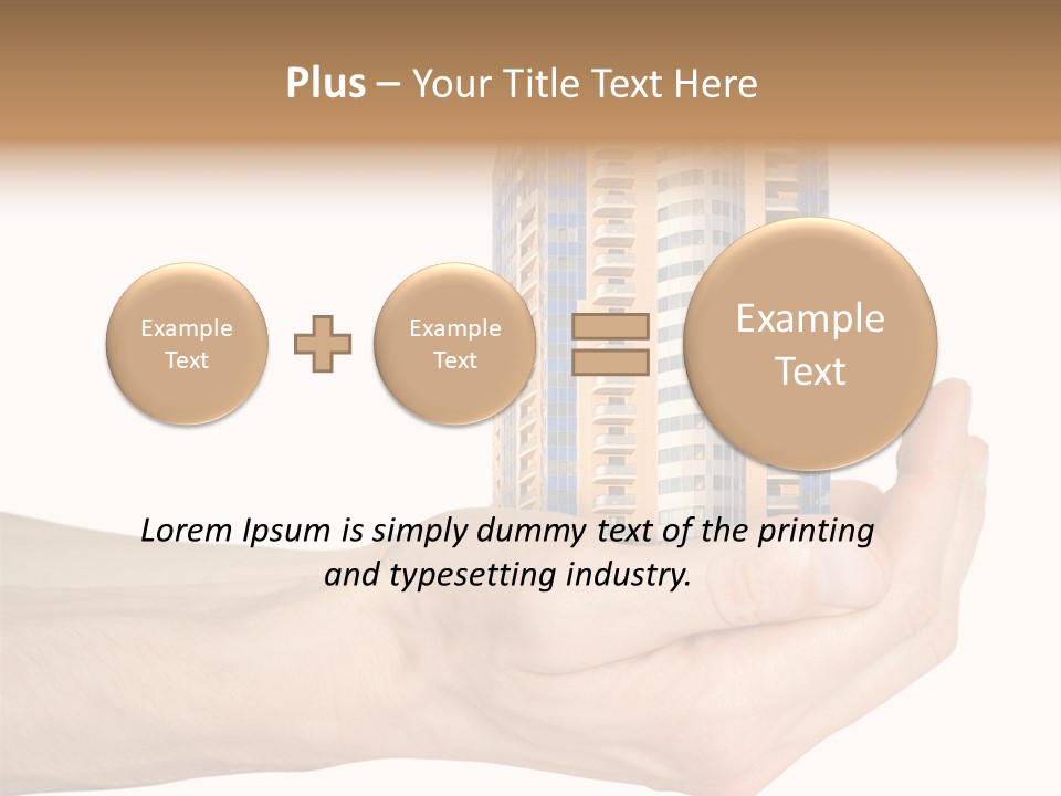 A Hand Holding A Model Of A Building PowerPoint Template