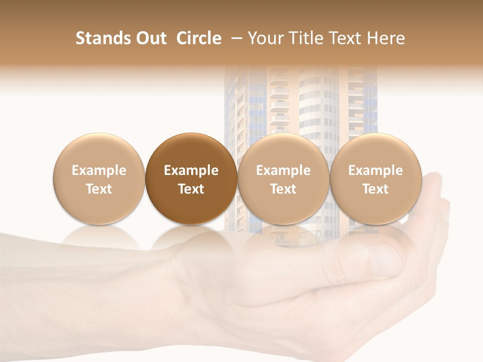 A Hand Holding A Model Of A Building PowerPoint Template