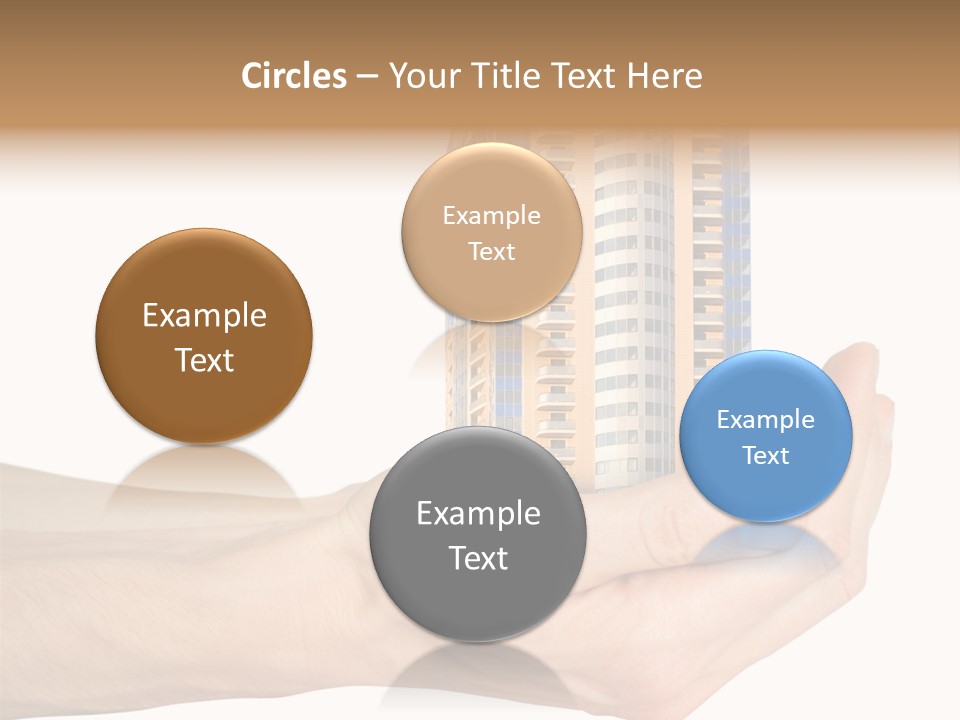 A Hand Holding A Model Of A Building PowerPoint Template