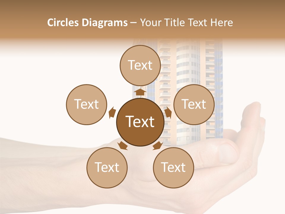 A Hand Holding A Model Of A Building PowerPoint Template