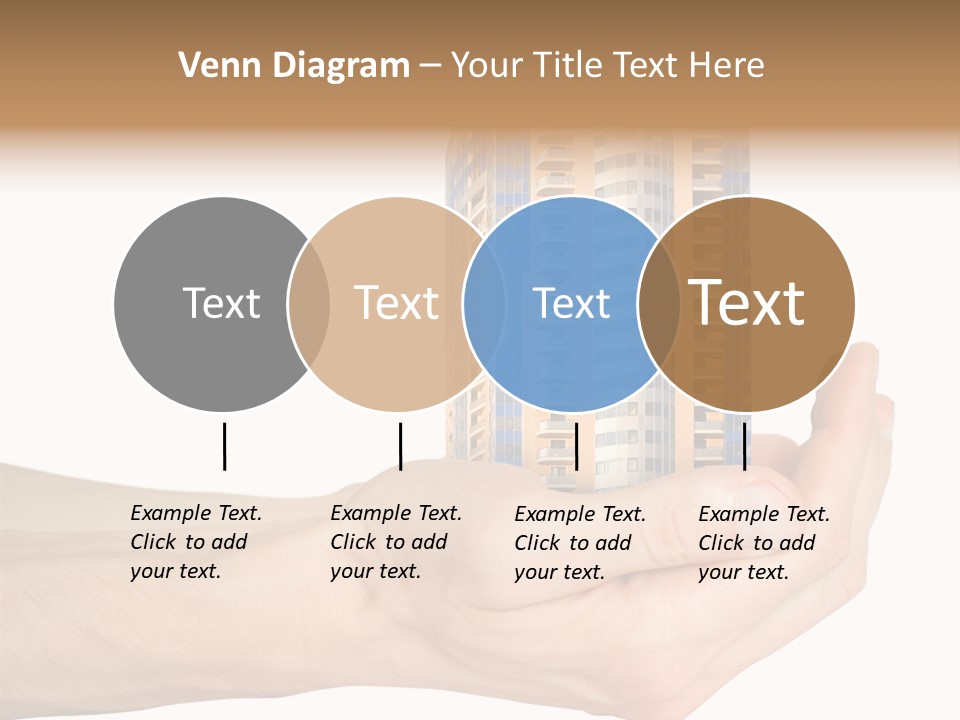 A Hand Holding A Model Of A Building PowerPoint Template