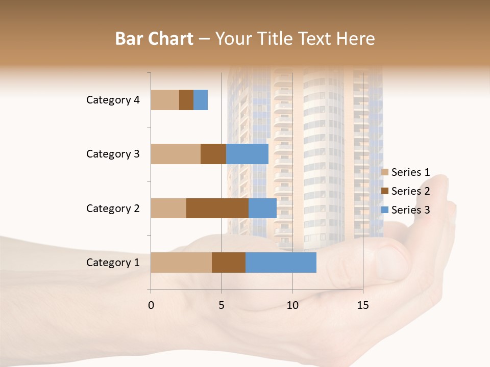 A Hand Holding A Model Of A Building PowerPoint Template