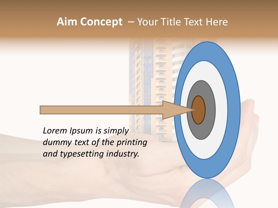 A Hand Holding A Model Of A Building PowerPoint Template