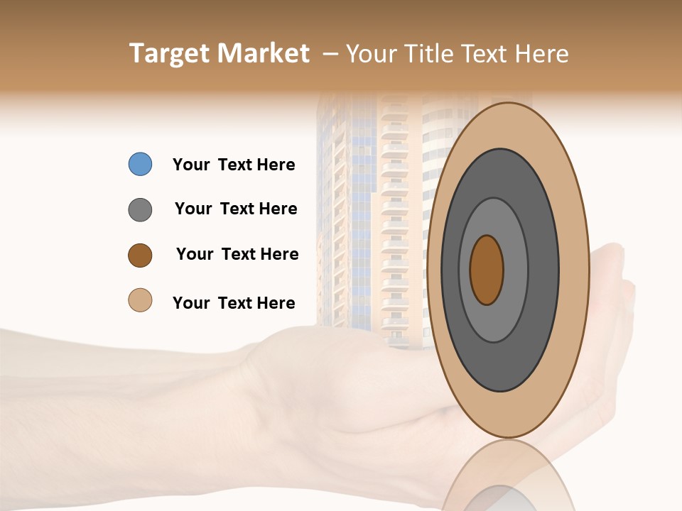A Hand Holding A Model Of A Building PowerPoint Template
