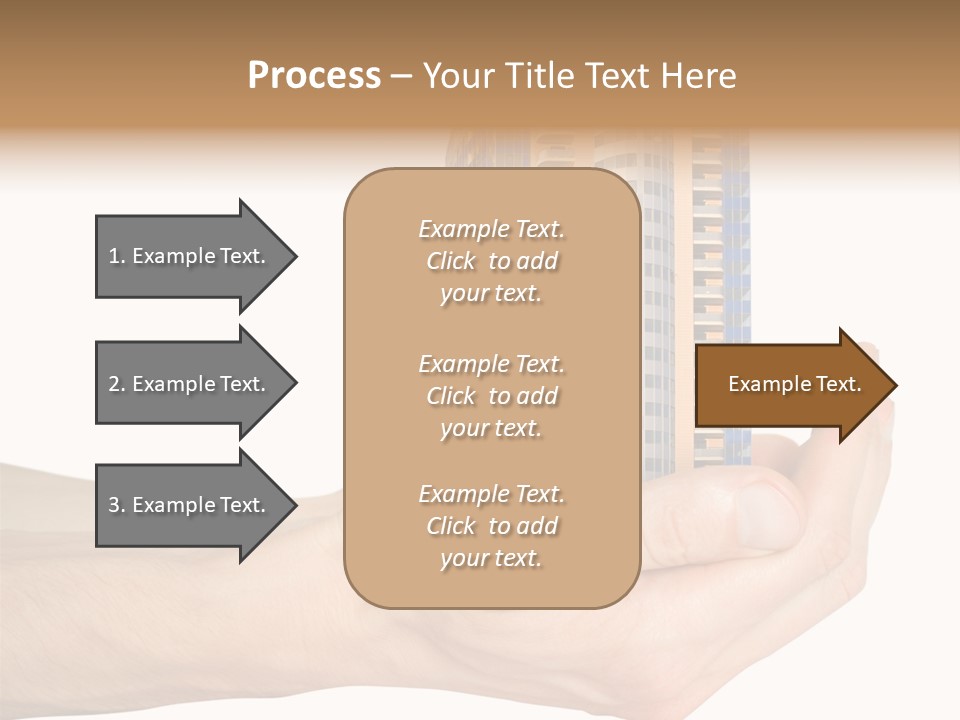 A Hand Holding A Model Of A Building PowerPoint Template
